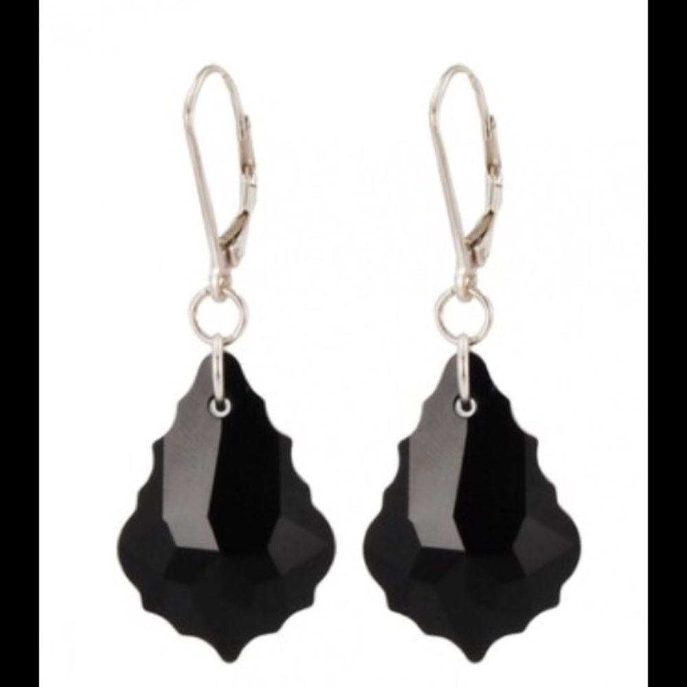 NWT Swarovski crystal black earrings